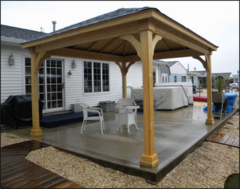 12 x 14 Treated Pine Ramada shown with National Blue Asphalt Shingles