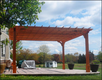 14 X 16 Cedar 2-Beam Pergola shown with Cedar Stain/Sealer