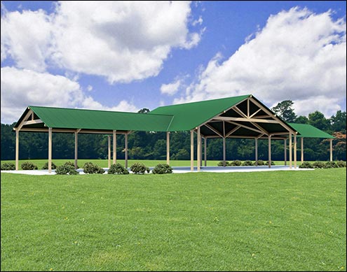 Custom 96 x 38 4-Gable All Steel Savannah Pavilion