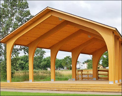 50 x 36 Custom Laminated Wood Gable Pavilion