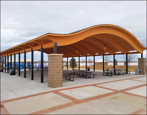 100 x 40 Custom Steel Frame Wave Bandshell Amphitheater