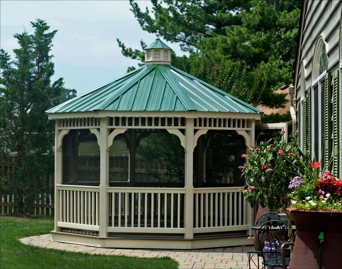 Customer's Photo - 12' Vinyl Single Roof Octagon Gazebo