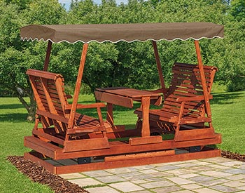 Treated Pine Mesa Glider shown Canyon Brown Stain