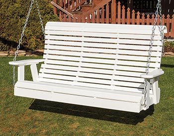 60" Treated Pine Rollback Swingbed shown with White Stain.