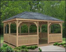 Red Cedar Rectangle Gazebos