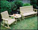Treated Pine Rollback Glider and Rocker Group