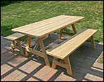 32" Wide Treated Pine Traditional Picnic Table