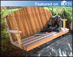 Red Cedar Blue Mountain Fanback Porch Swing