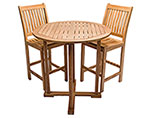 Teak 3 Piece Bar Set