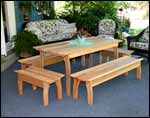 Red Cedar Contoured Picnic Table w/(4) Benches