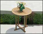 40" Teak Round Bar Table