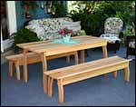 Red Cedar Contoured Picnic Table w/Benches