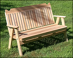 Red Cedar Straightback Garden Bench