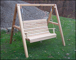 Red Cedar Royal Highback Porch Swing w/A-Frame Swing Stand