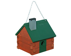 Lafayette Painted Log Cabin Birdhouse