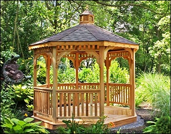 Red Cedar Single Roof Octagon Gazebos