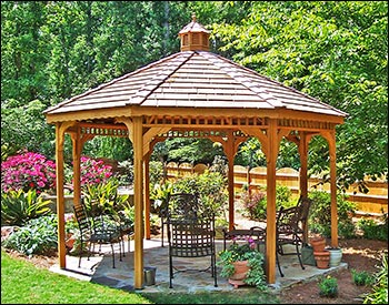 Treated Pine Single Roof Octagon Gazebos