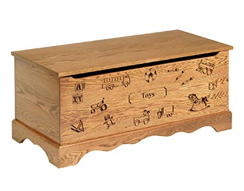 Logan Engraved Toy Oak Chest