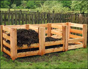 Renoirs Red Cedar 3-Compartment Compost Bin