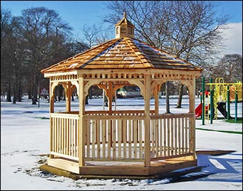 Red Cedar Single Roof Octagon Gazebos