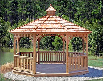 Treated Pine Single Roof Octagon Gazebos