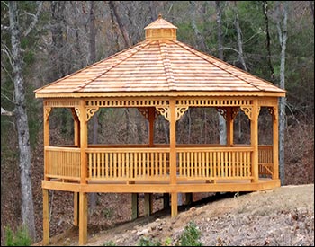 Treated Pine Single Roof Octagon Gazebos