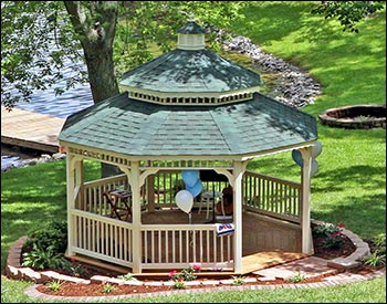 Vinyl Double Roof Octagon Gazebos