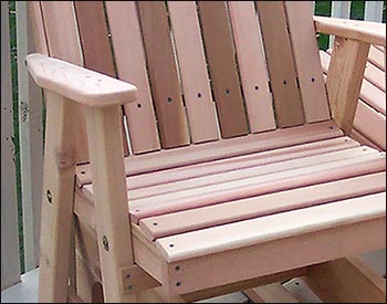 Red Cedar Blue Mountain Fanback Glider Chair