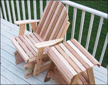 Red Cedar Blue Mountain Fanback Glider Chair