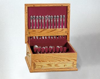 Oak Silverware Box