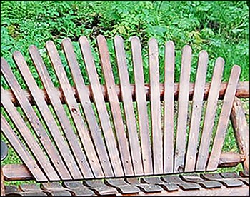 White Cedar Stained Love Seat Swing