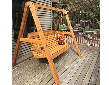 Red Cedar Royal Highback Porch Swing w/A-Frame Swing Stand