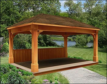 Rustic Eastern Hemlock Single Roof Ramada