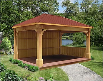Rustic Eastern Hemlock Single Roof Ramada