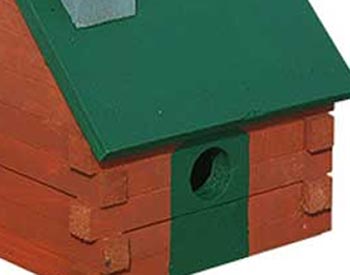 Lafayette Painted Log Cabin Birdhouse