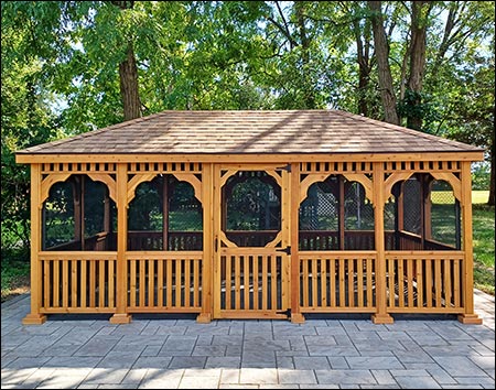 Red Cedar Single Roof Rectangle Gazebos