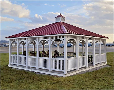 Vinyl Single Roof Rectangle Gazebos