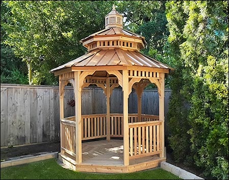 Red Cedar Double Roof Octagon Gazebos