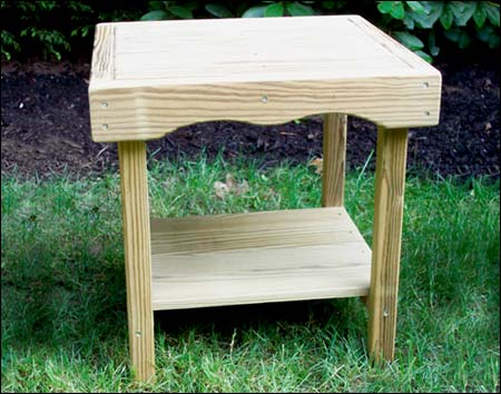 Treated Pine Rectangular End Table