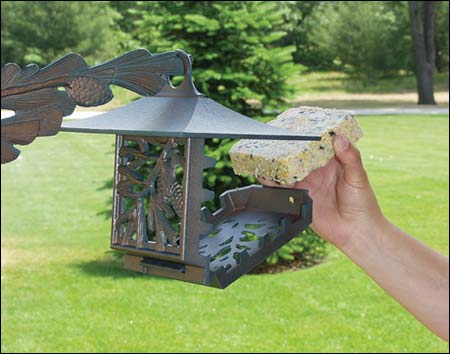 French  Bronze Pine Cone Suet Feeder