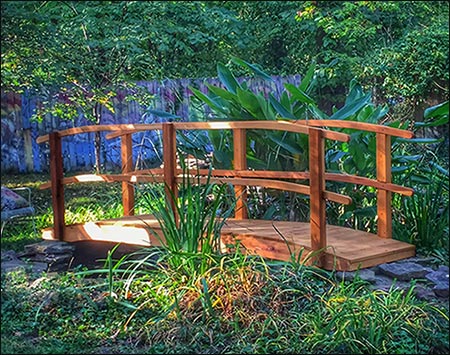 Monets Red Cedar Bridge w/ Curved Wisteria Canopy