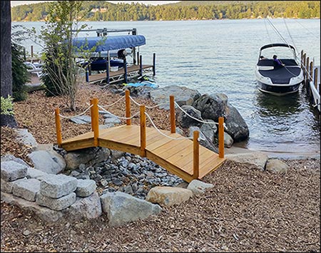 Treated Pine Rope Rail Bridge w/White Cedar Posts