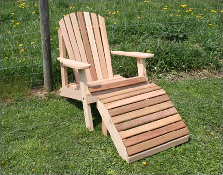 Cedar American Forest Adirondack Chair & Footrest Set