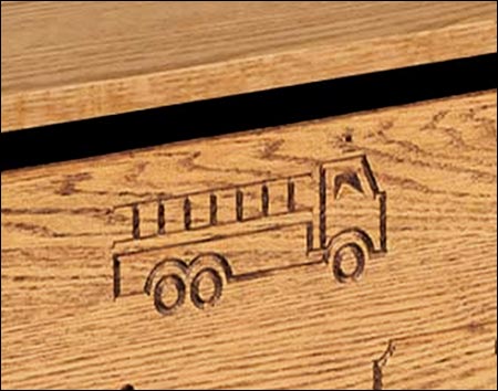 Logan Engraved Toy Oak Chest