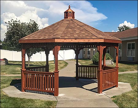 Red Cedar Single Roof Octagon Gazebos