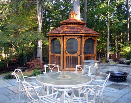 Red Cedar Double Roof Octagon Gazebos