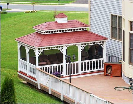 Vinyl Double Roof Rectangle Gazebos