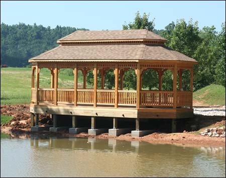 Treated Pine Double Roof Oval Gazebos