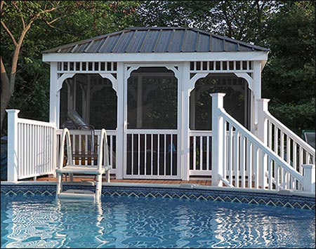 Vinyl Single Roof Rectangle Gazebos