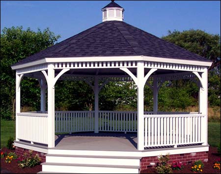 Vinyl Single Roof Octagon Gazebos